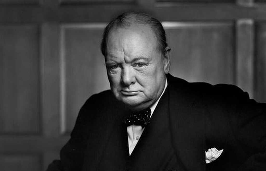 Black and white picture of Sir Winston Churchill