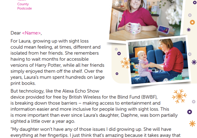 A picture of our Christmas appeal 2024 letter.